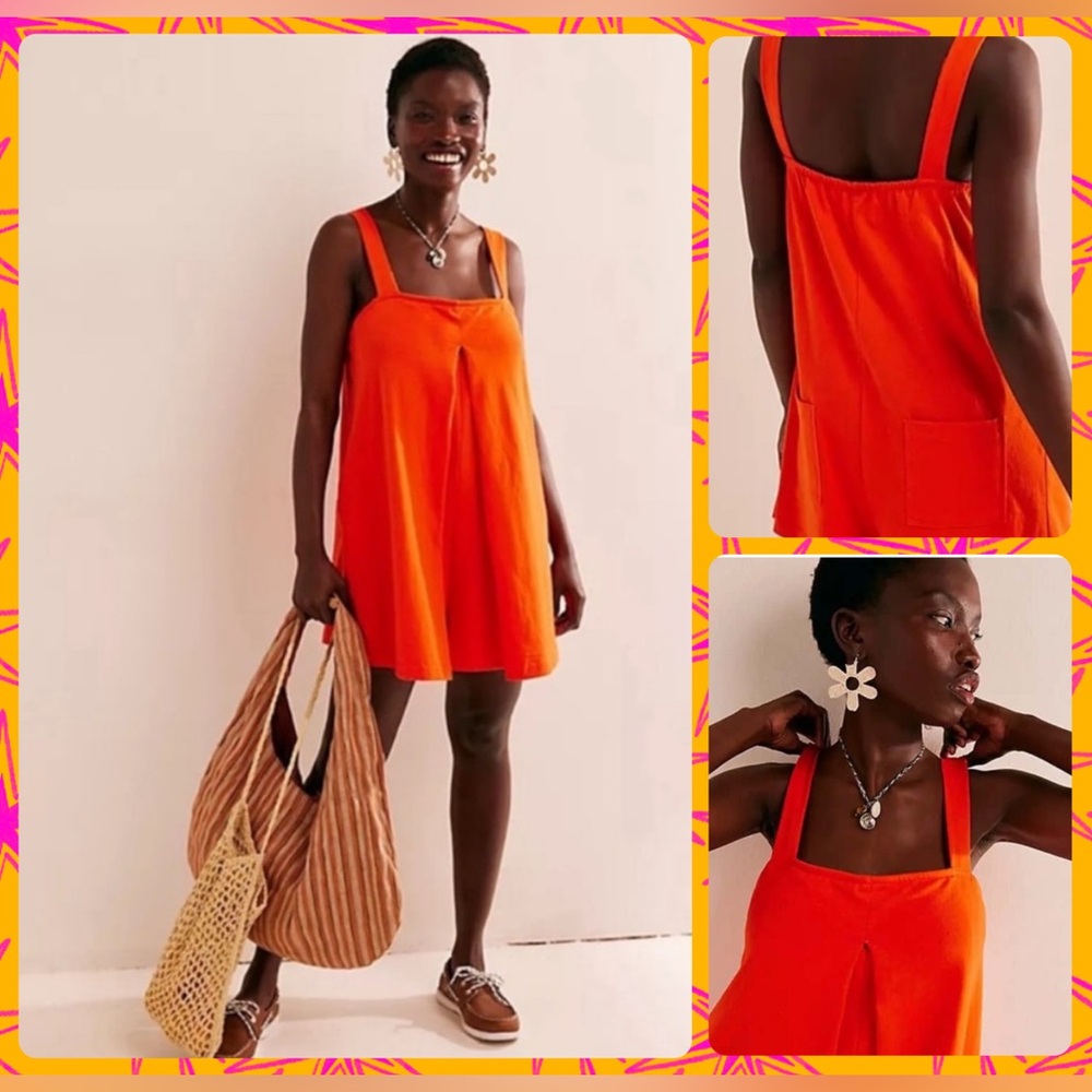 🍒NWOT Free People Beach Nichola Dress. Orange. Size: Medium. - Picture 1 of 11